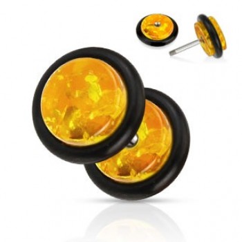 Synthetic Amber Cheater Fake Ear Plug